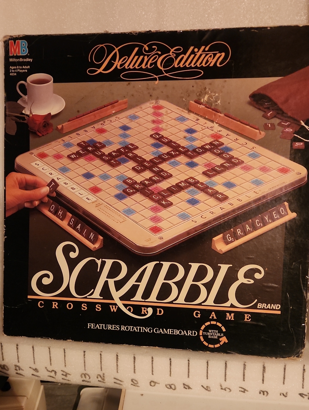 Scrabble Deluxe Edition Board Game - Black with Brown Tiles